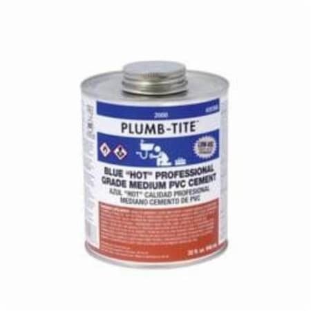 Oatey PLUMBTITE MEDIUM HOT PVC CEMENT, 32 OZ, LIQUID, BLUE, 094 2036S